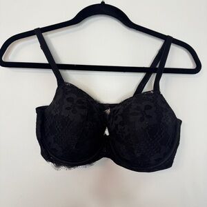 Victoria's Secret Bra Dream Angels Lined Demi Black Lace Sz 34DD